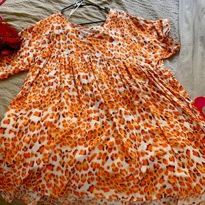 Orange Cheetah tunic dress